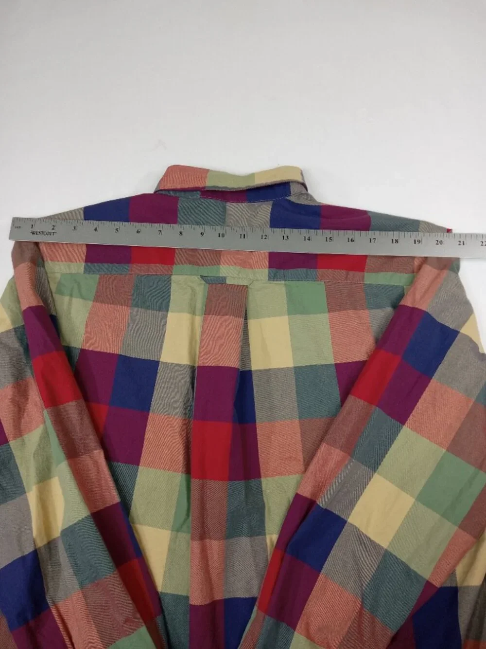 Orvis Mens Large Signature Twill Plaid Button Down Shirt Multicolor Long Sleeve